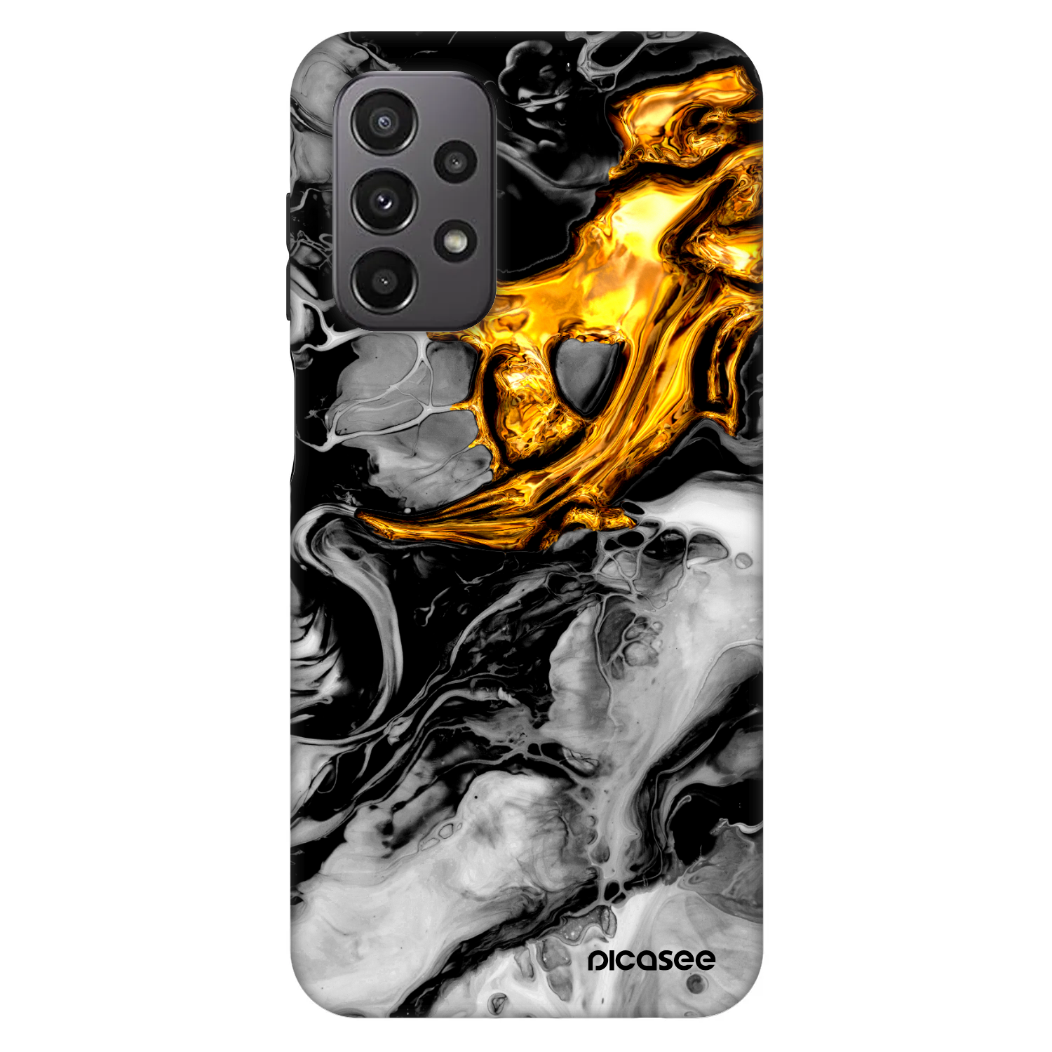 Picasee Fashion Case pro Samsung Galaxy A23 A236B 5G - Black Gold 2