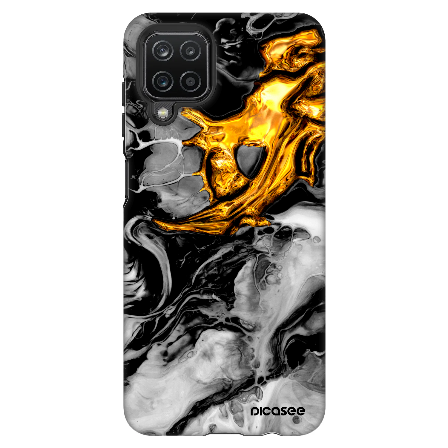 Picasee Fashion Case pro Samsung Galaxy A12 A125F - Black Gold 2
