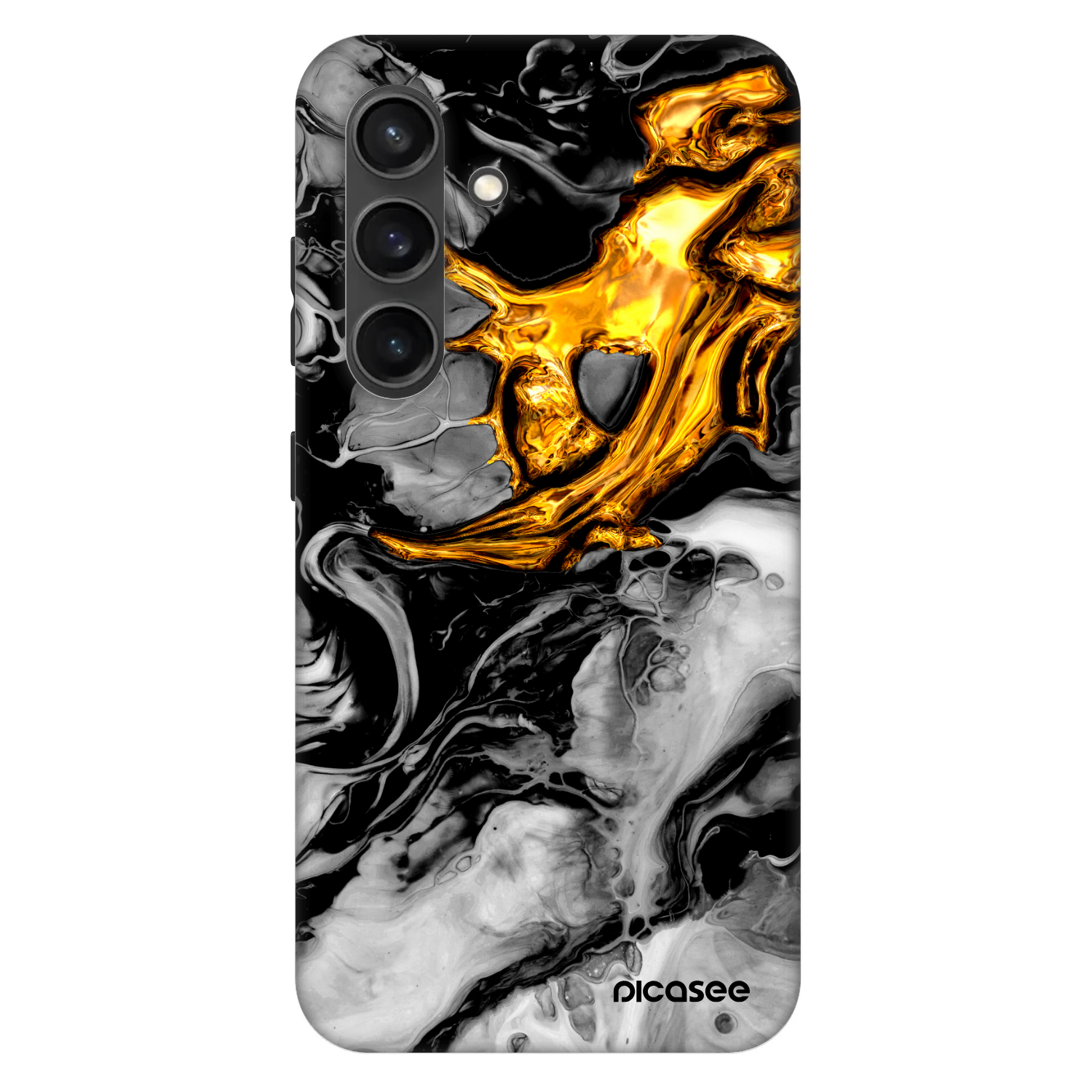 Picasee Fashion Case PowerShare pro Samsung Galaxy S24 S921B 5G - Black Gold 2