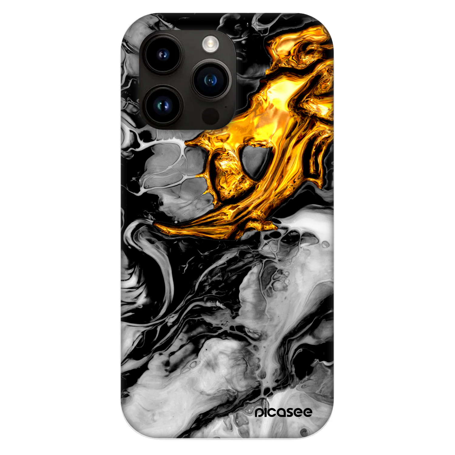 Picasee Fashion Case MagSafe Apple iPhone 13 Pro - Black Gold 2