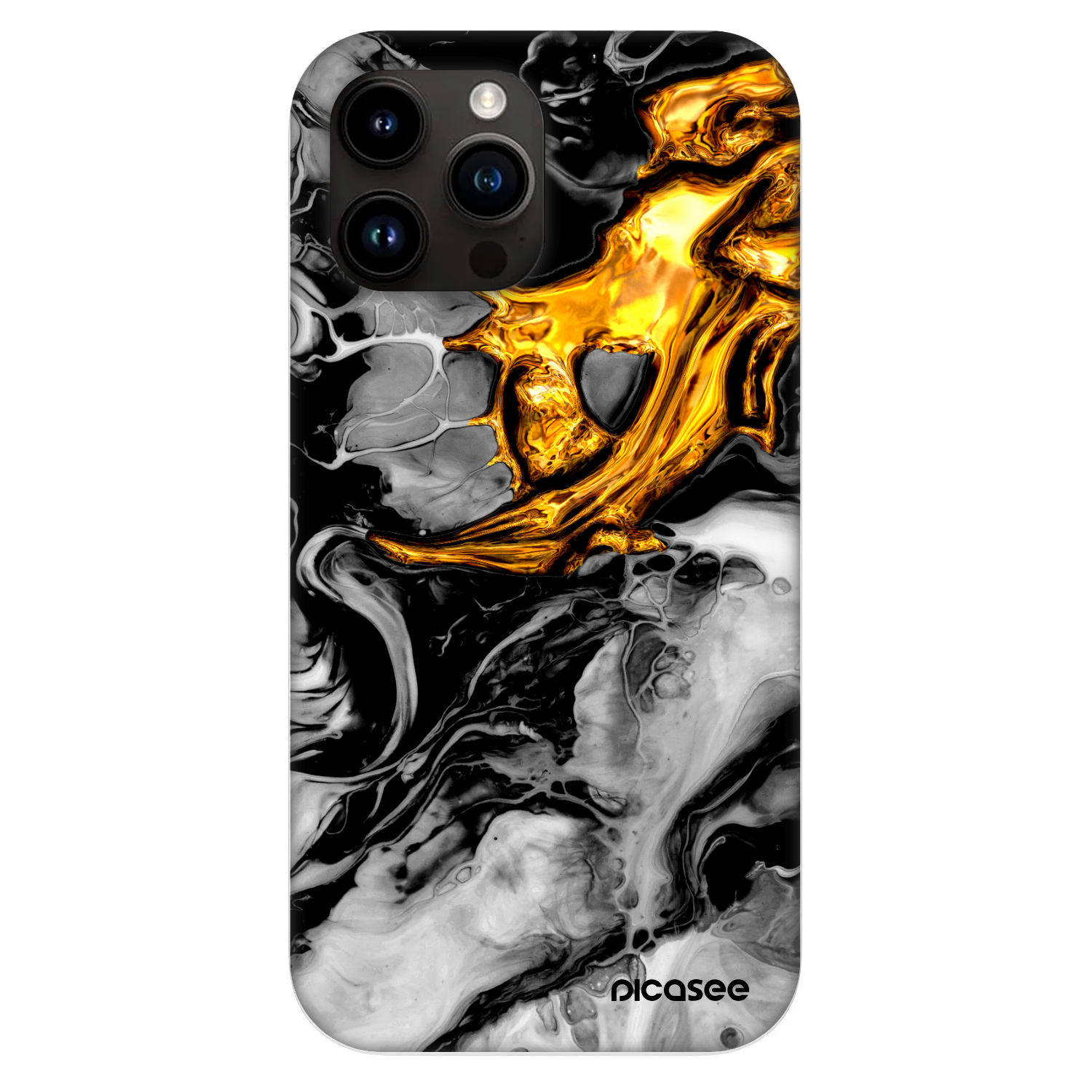 Picasee Fashion Case MagSafe Apple iPhone 13 Pro Max - Black Gold 2