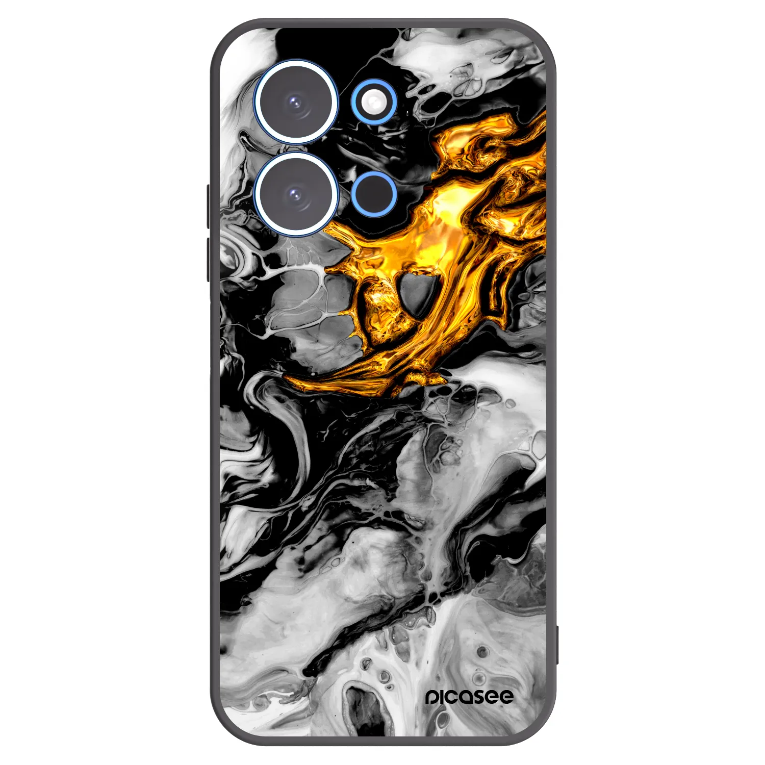 Picasee silikonový černý obal pro Xiaomi Redmi 15C 4G - Black Gold 2