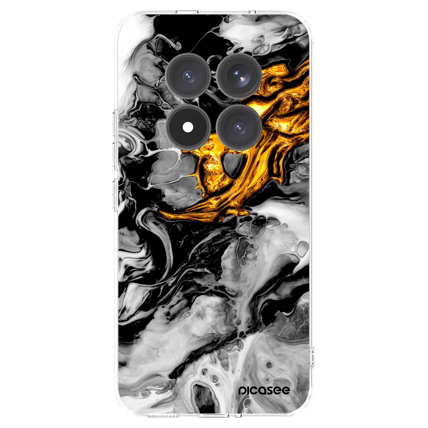 Picasee silikonový průhledný obal pro Xiaomi Redmi Note 15 Pro+ - Black Gold 2