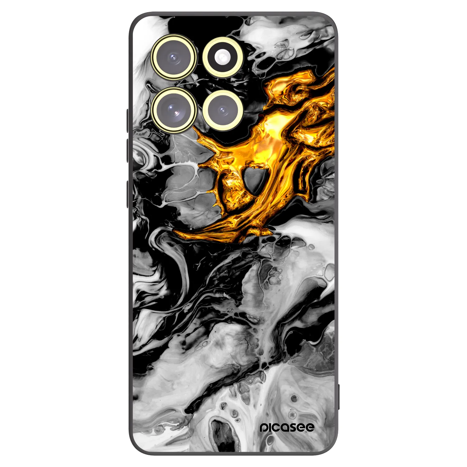 Picasee silikonový černý obal pro Motorola Moto G86 Power 5G - Black Gold 2