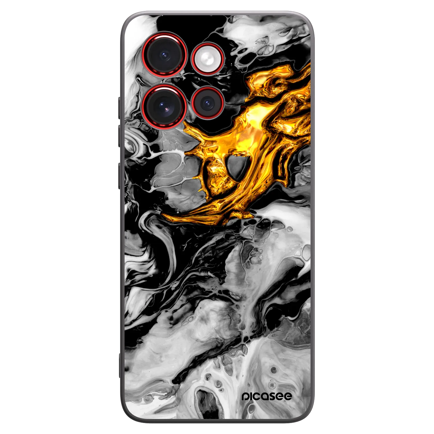 Picasee silikonový černý obal pro Motorola Edge 60 Neo 5G - Black Gold 2