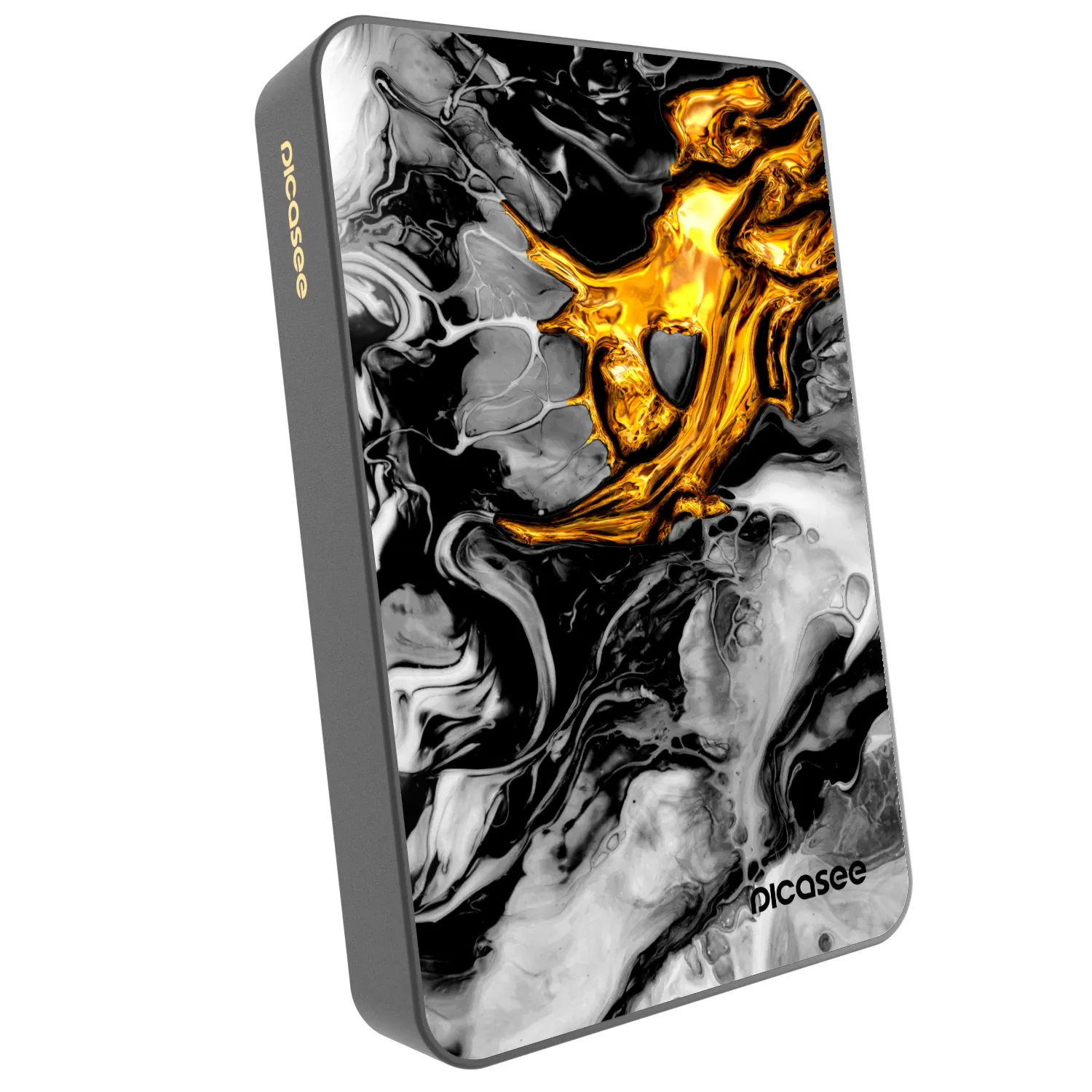 Picasee Powerbanka s MagSafe 10 000 mAh Šedá - Black Gold 2