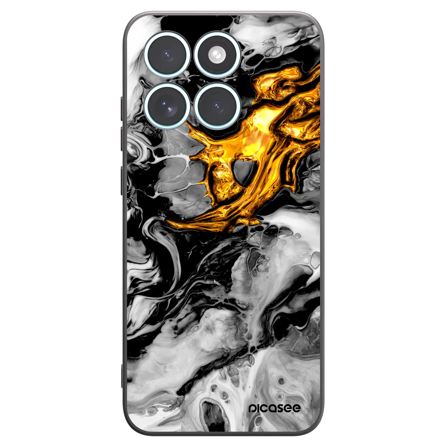 Picasee silikonový černý obal pro Motorola Edge 70 Fusion - Black Gold 2