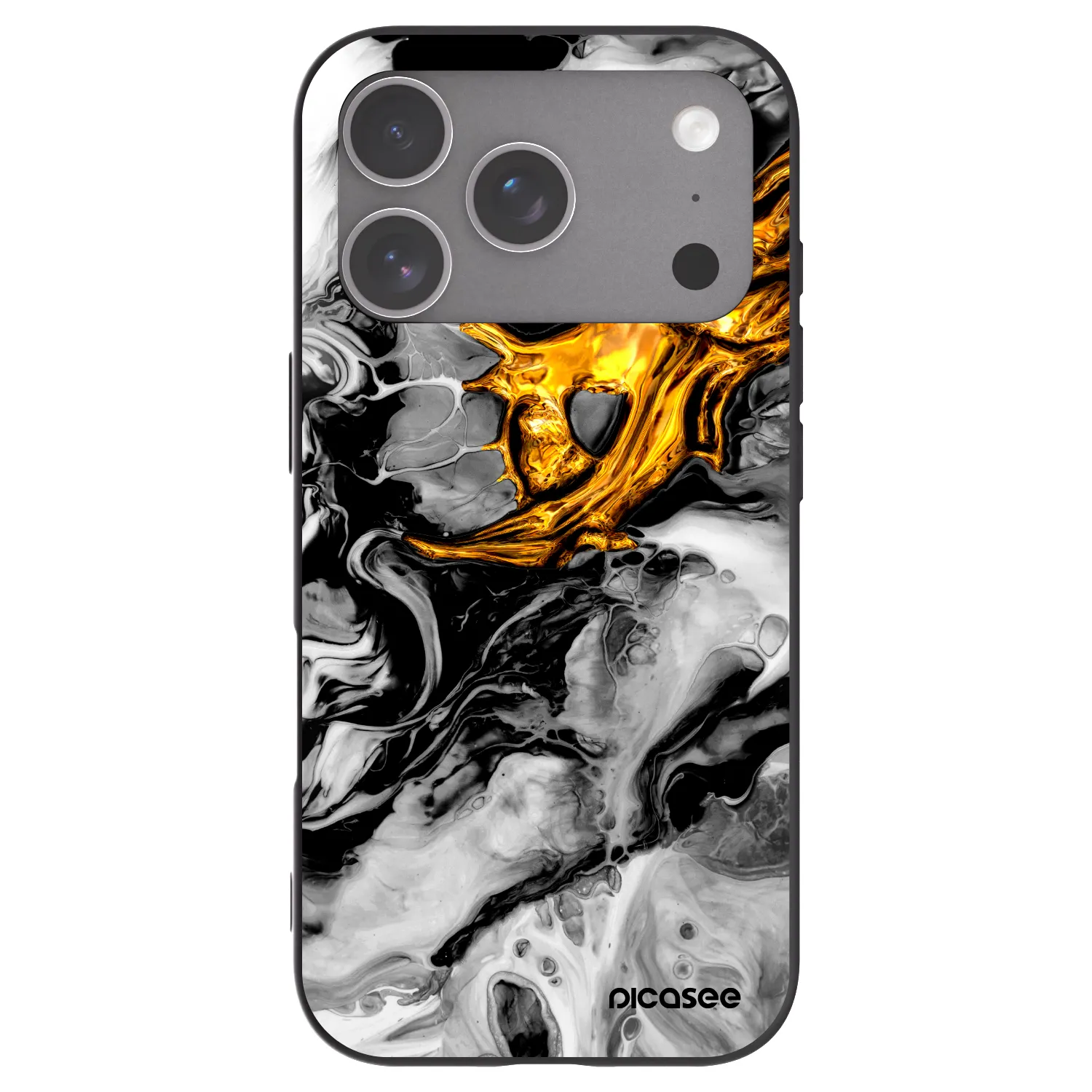 Picasee silikonový černý obal pro Apple iPhone 18 Pro - Black Gold 2