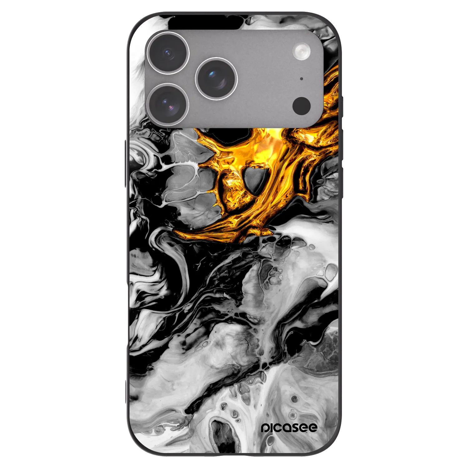 Picasee silikonový černý obal pro Apple iPhone 18 Pro Max - Black Gold 2