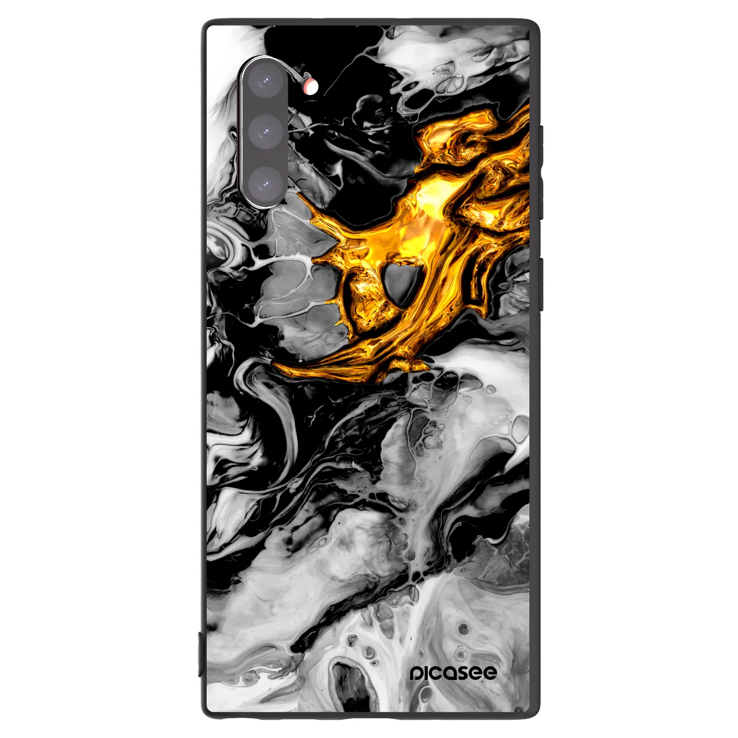 Picasee silikonový černý obal pro Samsung Galaxy Note 10 N970F - Black Gold 2