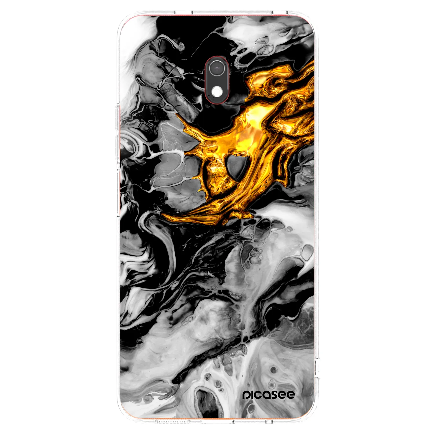 Picasee silikonový průhledný obal pro Xiaomi Redmi 8A - Black Gold 2
