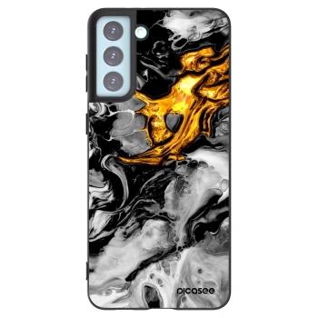 Picasee silikonový černý obal pro Samsung Galaxy S21+ 5G G996F - Black Gold 2