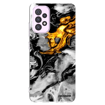 Picasee silikonový průhledný obal pro Samsung Galaxy A32 5G A326B - Black Gold 2
