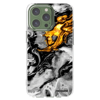 Picasee silikonový průhledný obal pro Apple iPhone 13 Pro - Black Gold 2