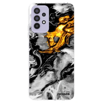 Picasee silikonový průhledný obal pro Samsung Galaxy A32 4G SM-A325F - Black Gold 2