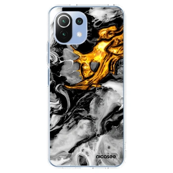 Picasee silikonový průhledný obal pro Xiaomi 11 Lite 5G NE - Black Gold 2