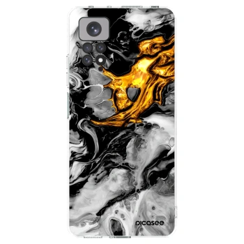 Picasee silikonový průhledný obal pro Xiaomi Redmi Note 11 - Black Gold 2