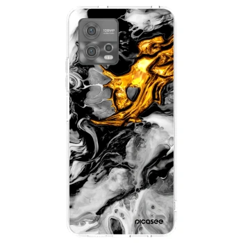 Picasee silikonový průhledný obal pro Motorola Moto G72 - Black Gold 2
