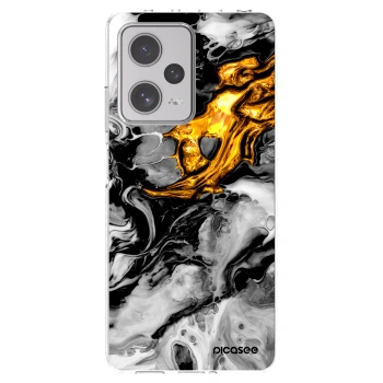 Picasee silikonový průhledný obal pro Xiaomi Redmi Note 12 Pro+ 5G - Black Gold 2