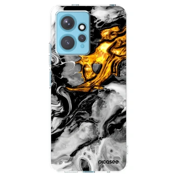 Picasee silikonový průhledný obal pro Xiaomi Redmi Note 12 4G - Black Gold 2