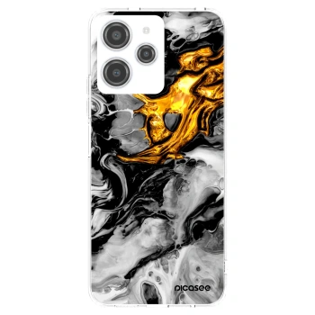 Picasee silikonový průhledný obal pro Xiaomi Redmi 12 4G - Black Gold 2