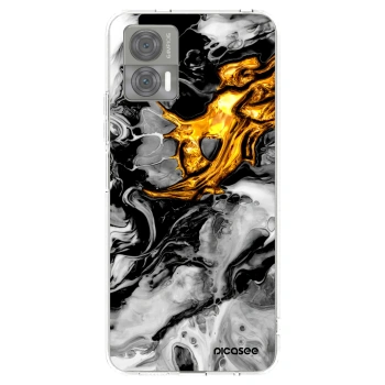 Picasee silikonový průhledný obal pro Motorola Edge 30 Neo - Black Gold 2