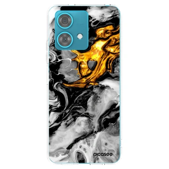Picasee silikonový průhledný obal pro Motorola Edge 40 Neo - Black Gold 2