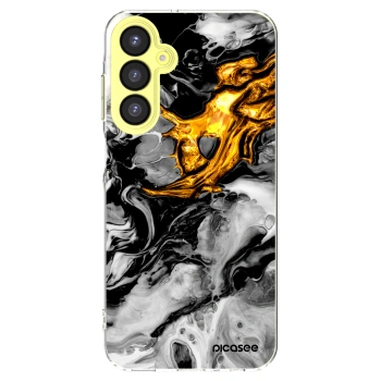 Picasee silikonový průhledný obal pro Samsung Galaxy A25 A256B 5G - Black Gold 2