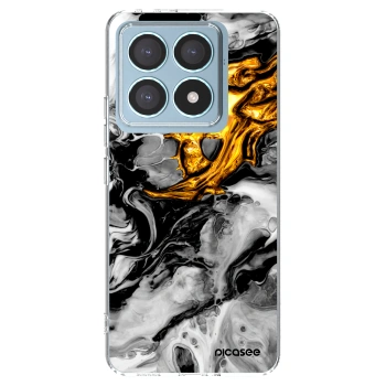 Picasee silikonový průhledný obal pro Xiaomi 14T Pro - Black Gold 2