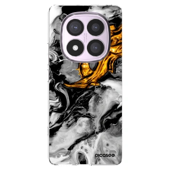 Picasee silikonový průhledný obal pro Xiaomi Redmi Note 14 Pro 5G - Black Gold 2