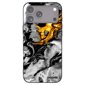 Picasee silikonový černý obal pro Apple iPhone 17 Pro Max - Black Gold 2