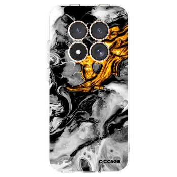 Picasee silikonový průhledný obal pro Xiaomi Redmi Note 15 Pro 4G - Black Gold 2