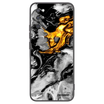 Picasee silikonový černý obal pro Samsung Galaxy S20 G980F - Black Gold 2