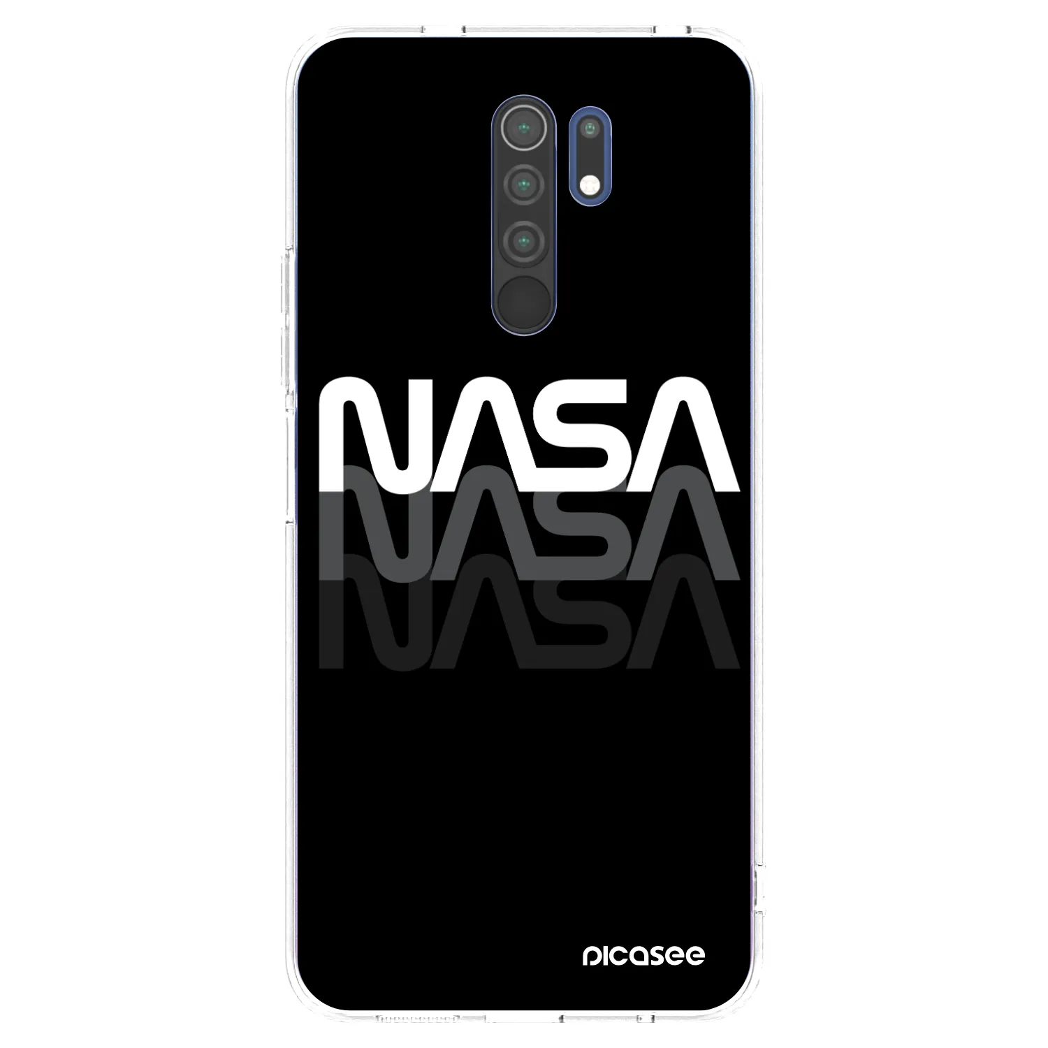 Picasee silikonový průhledný obal pro Xiaomi Redmi 9 - NASA Triple