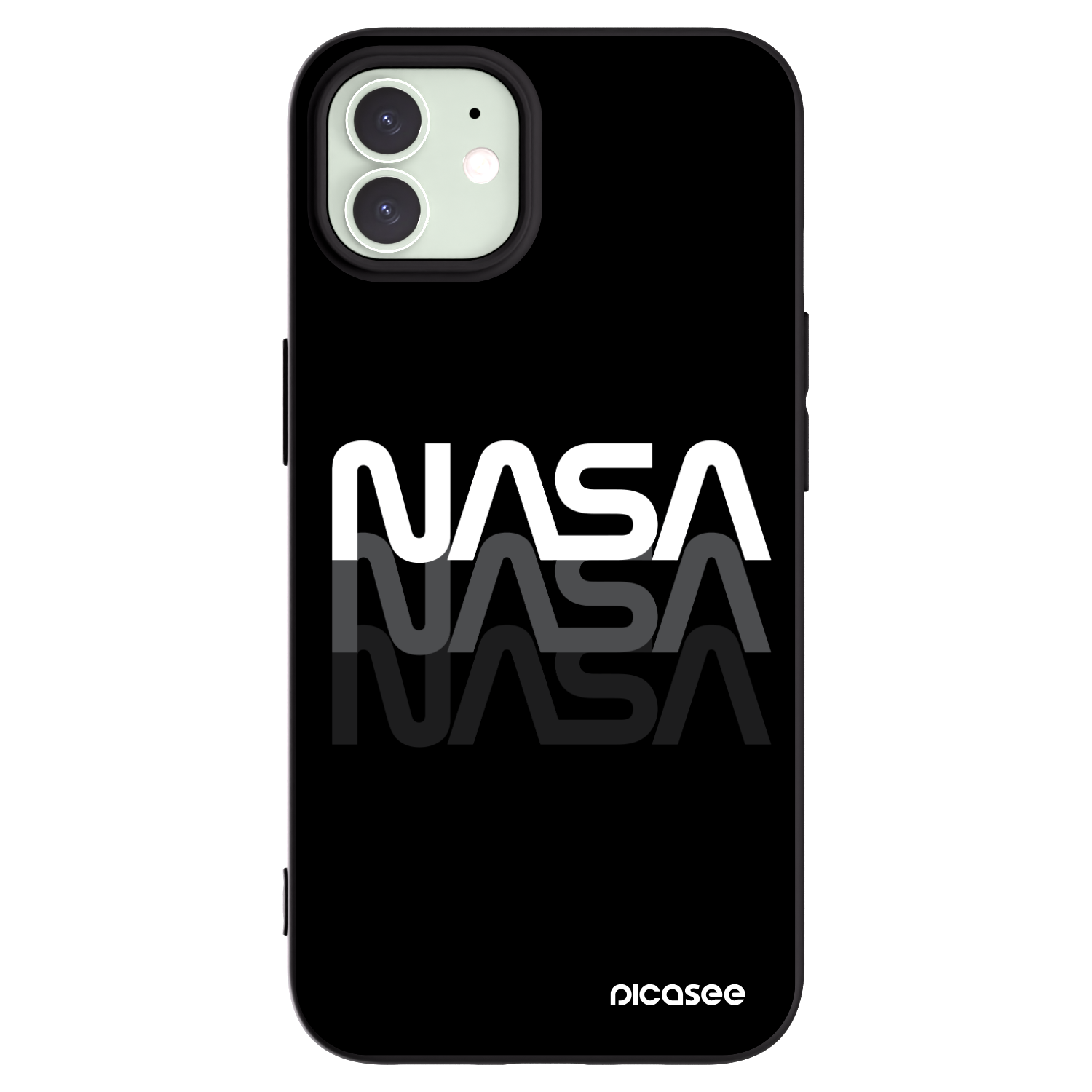 Picasee silikonový černý obal pro Apple iPhone 12 - NASA Triple