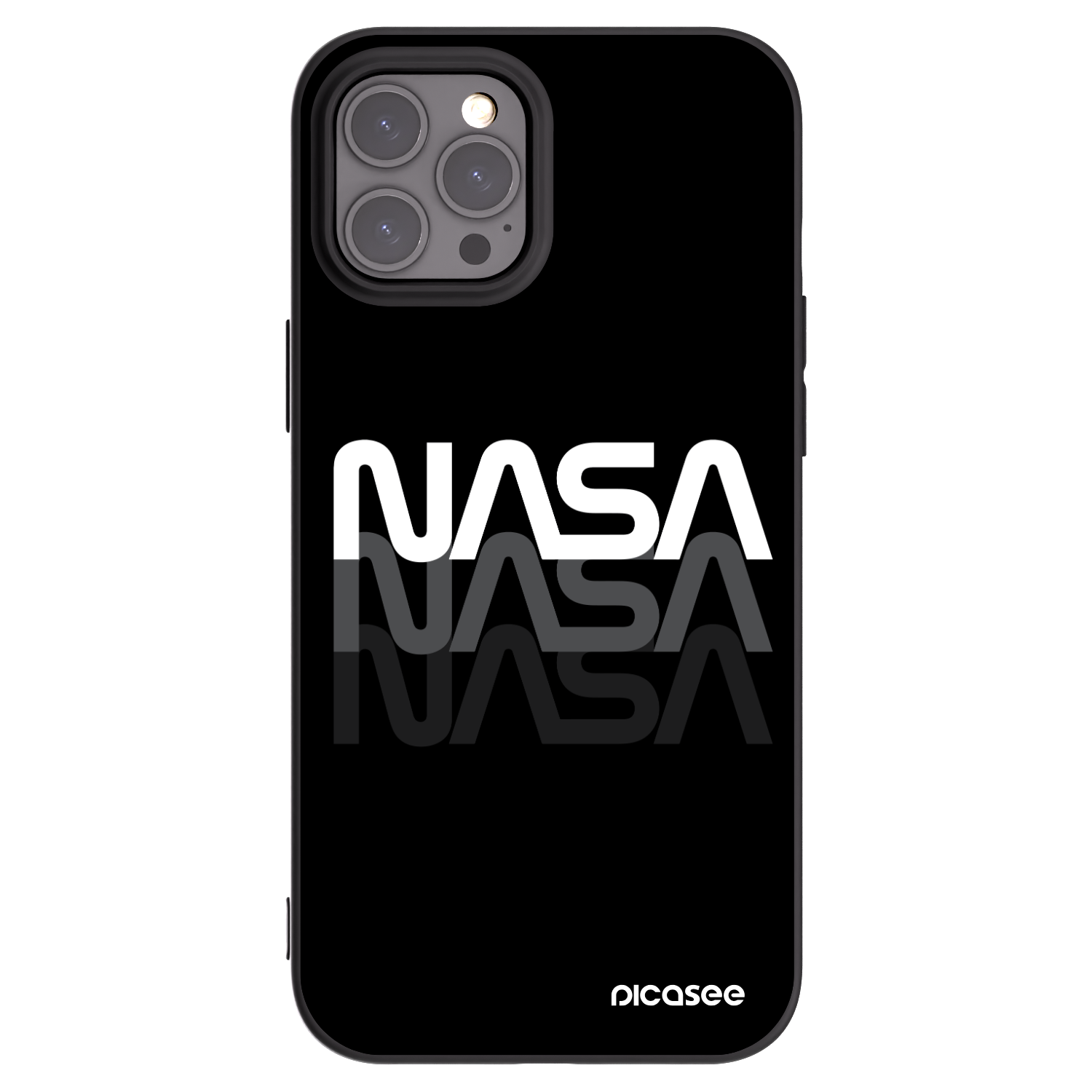 Picasee silikonový černý obal pro Apple iPhone 12 Pro Max - NASA Triple