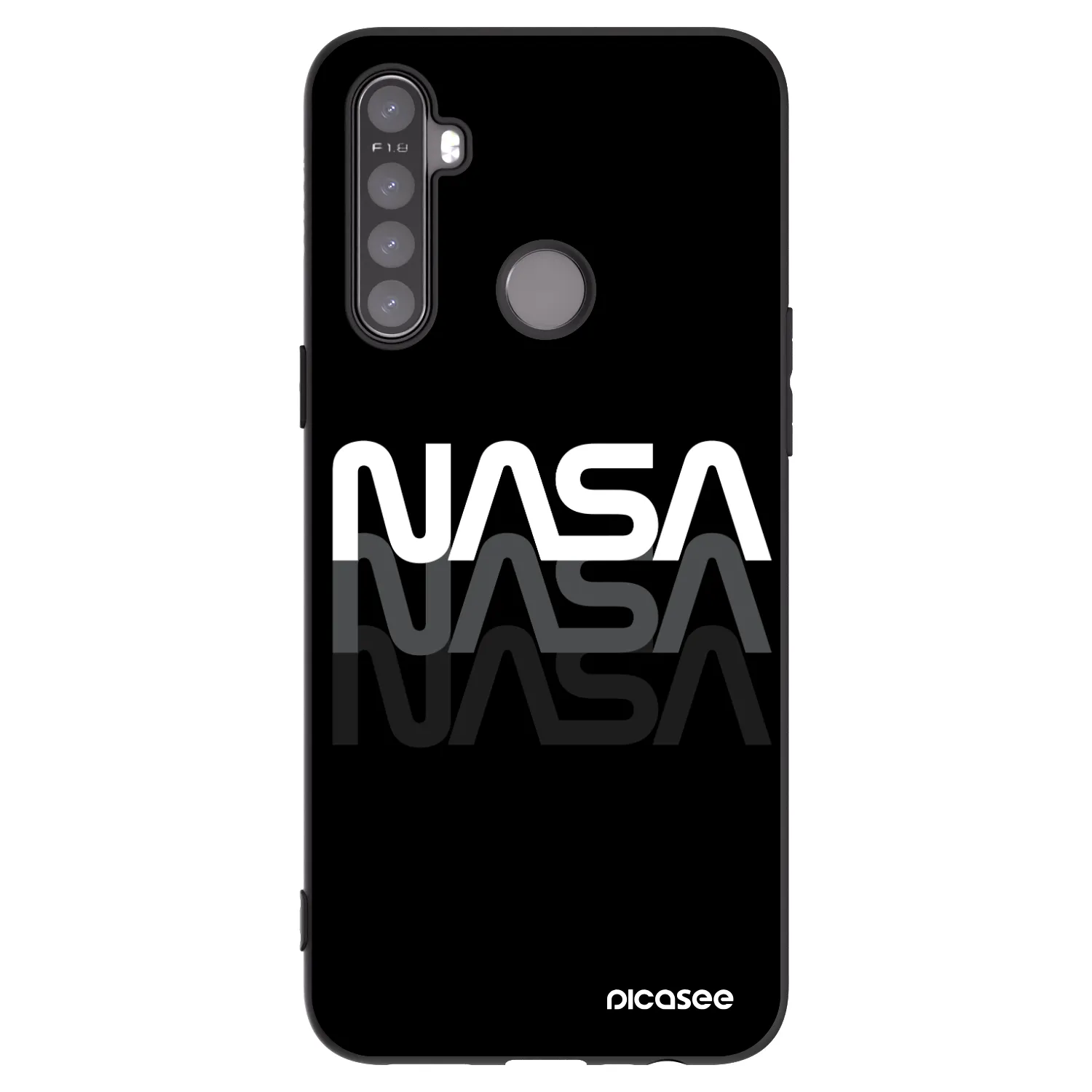 Picasee silikonový černý obal pro Realme 5 - NASA Triple