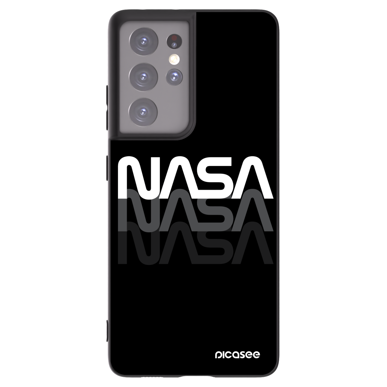 Picasee silikonový černý obal pro Samsung Galaxy S21 Ultra 5G G998B - NASA Triple