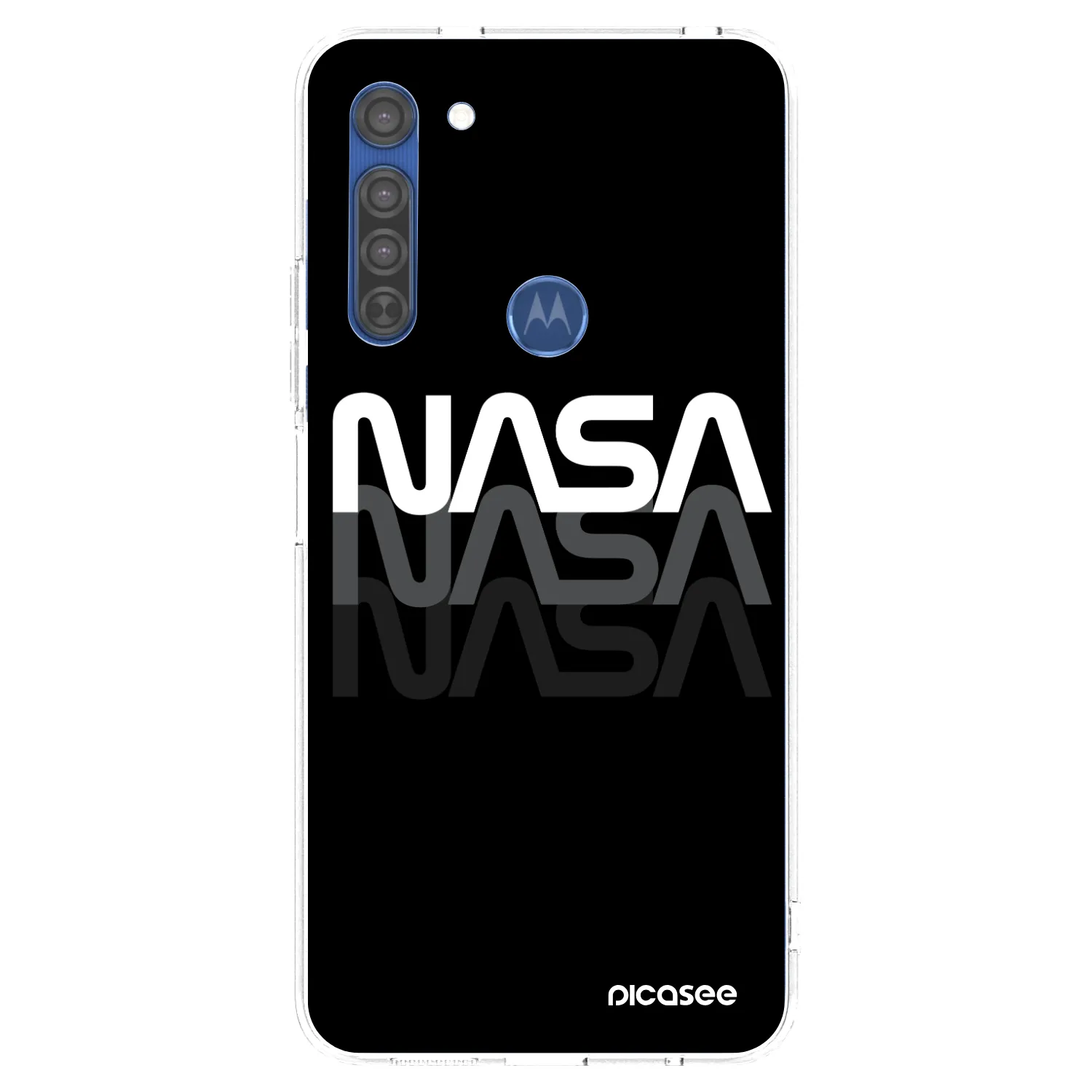 Picasee silikonový průhledný obal pro Motorola Moto G8 - NASA Triple