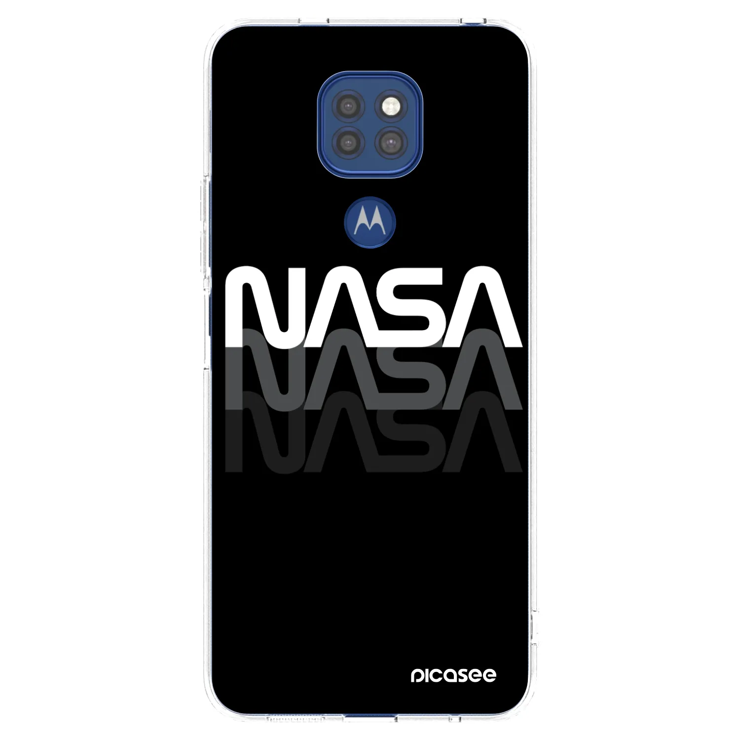 Picasee silikonový průhledný obal pro Motorola Moto G9 Play - NASA Triple