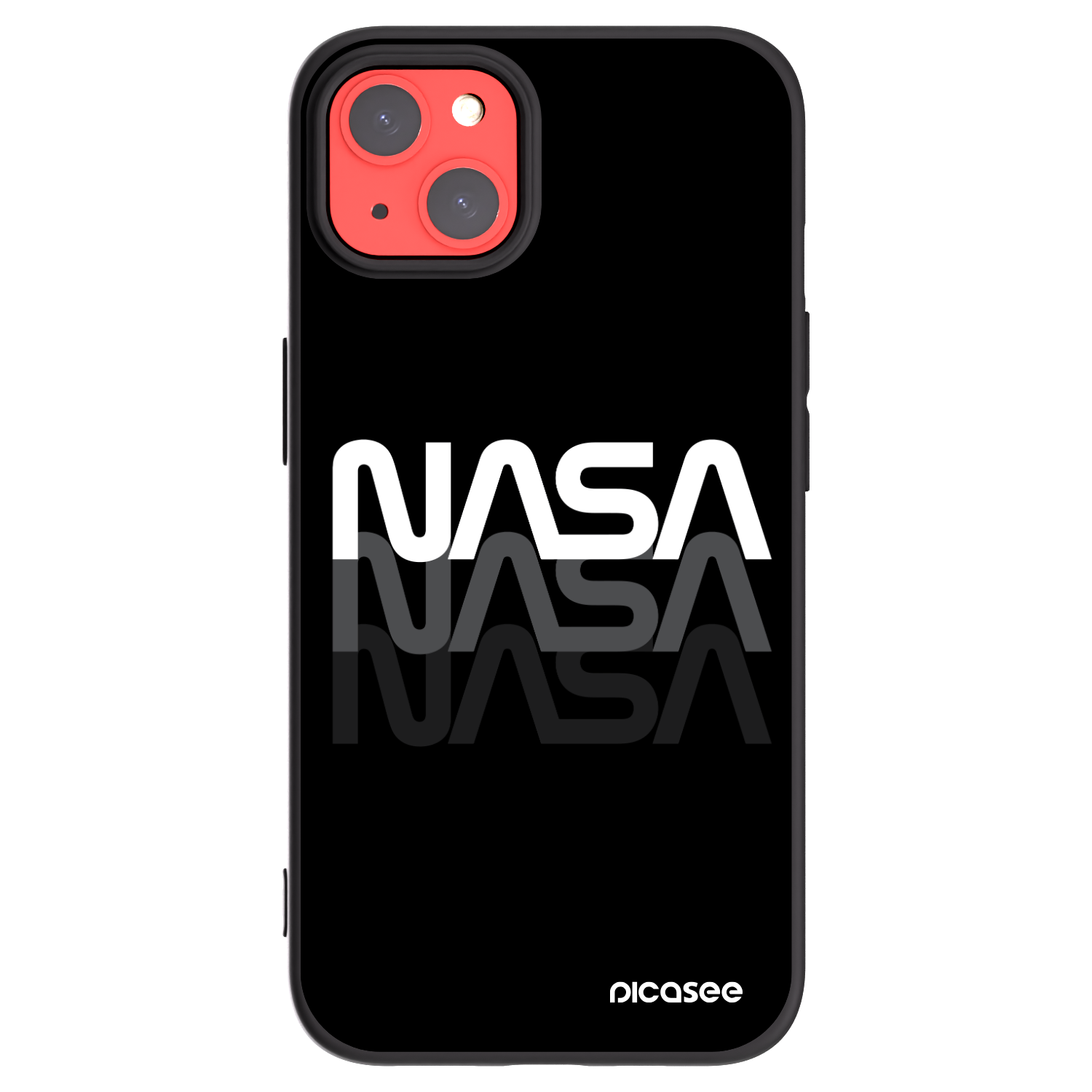 Picasee silikonový černý obal pro Apple iPhone 13 - NASA Triple