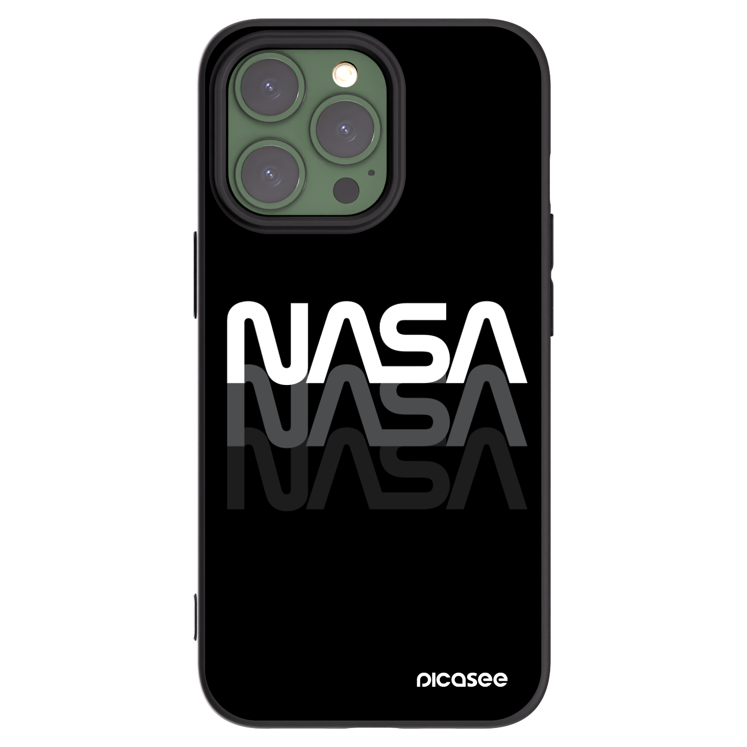 Picasee silikonový černý obal pro Apple iPhone 13 Pro - NASA Triple