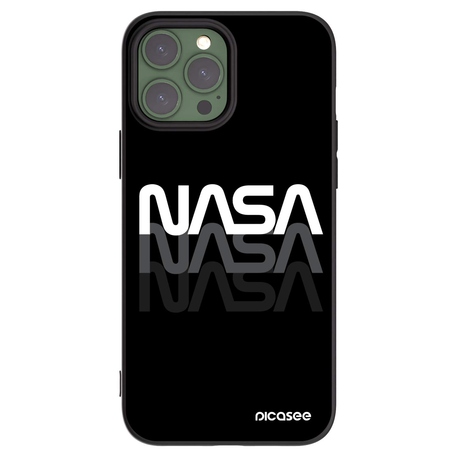 Picasee silikonový černý obal pro Apple iPhone 13 Pro Max - NASA Triple