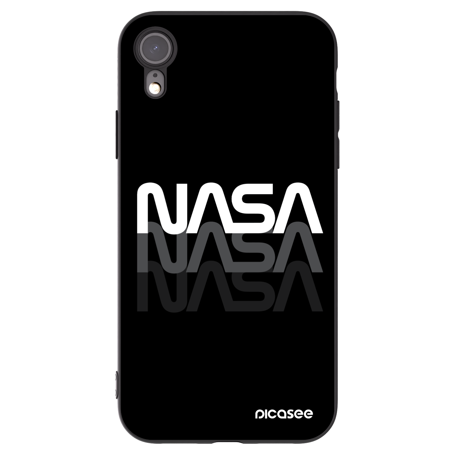 Picasee silikonový černý obal pro Apple iPhone XR - NASA Triple