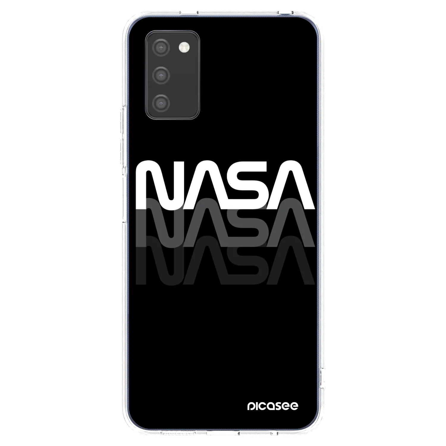 Picasee silikonový průhledný obal pro Samsung Galaxy A02s A025G - NASA Triple