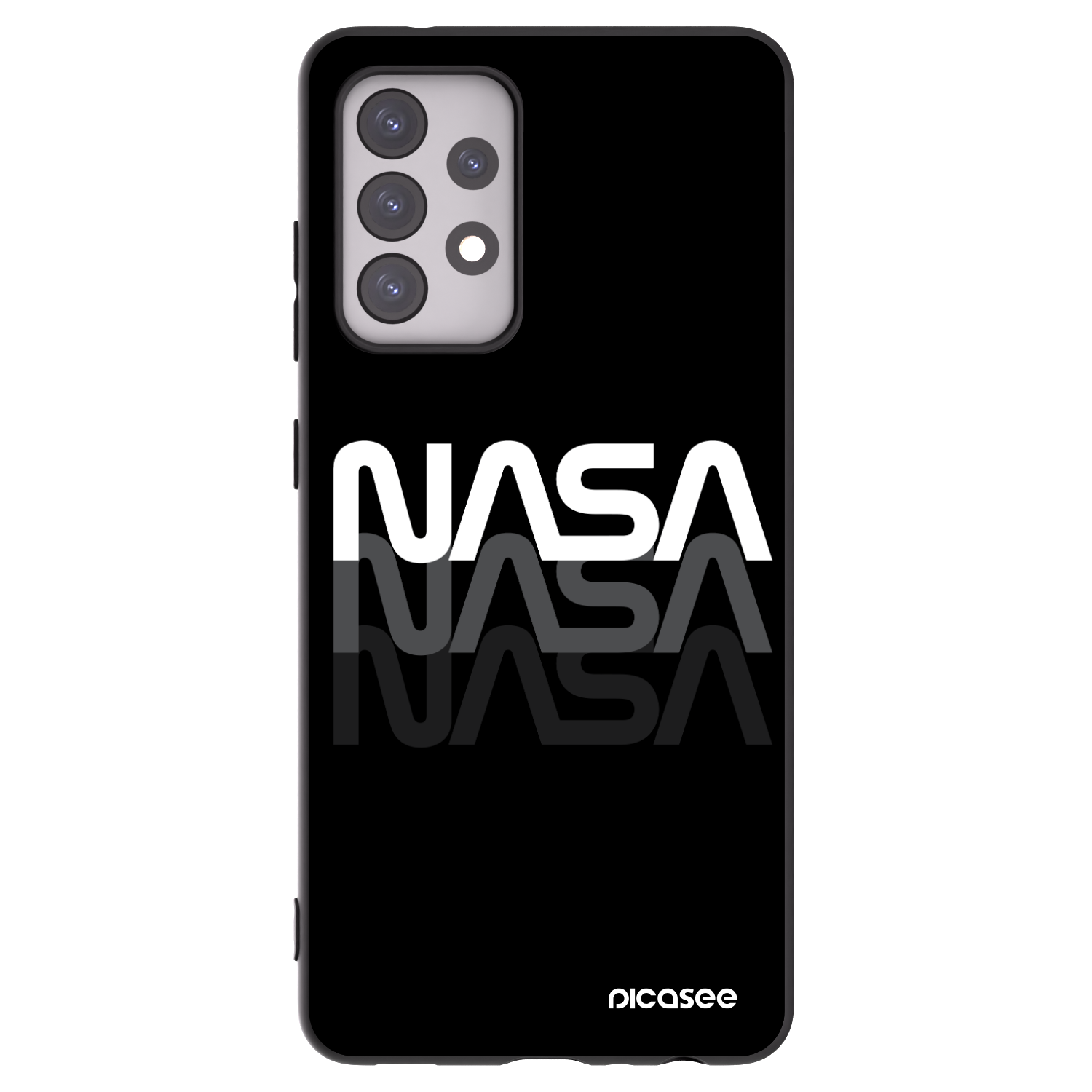 Picasee silikonový černý obal pro Samsung Galaxy A52s 5G A528B - NASA Triple