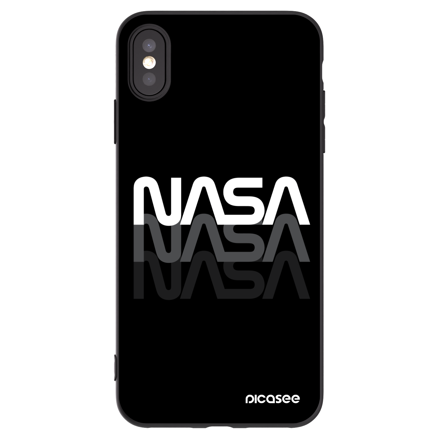 Picasee silikonový černý obal pro Apple iPhone XS Max - NASA Triple