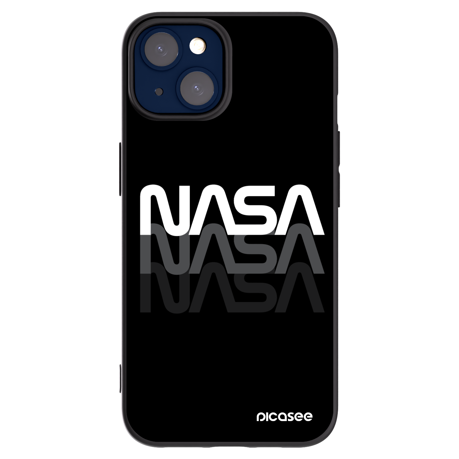 Picasee silikonový černý obal pro Apple iPhone 14 - NASA Triple