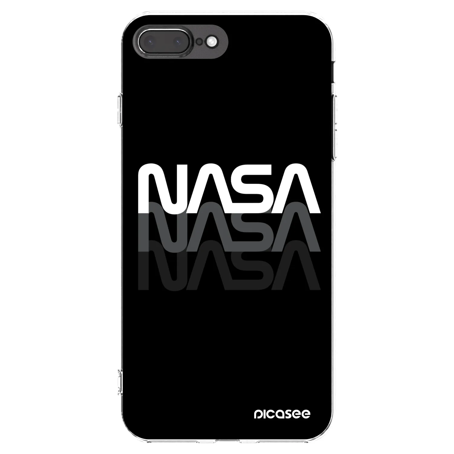 Picasee silikonový průhledný obal pro Apple iPhone 8 Plus - NASA Triple