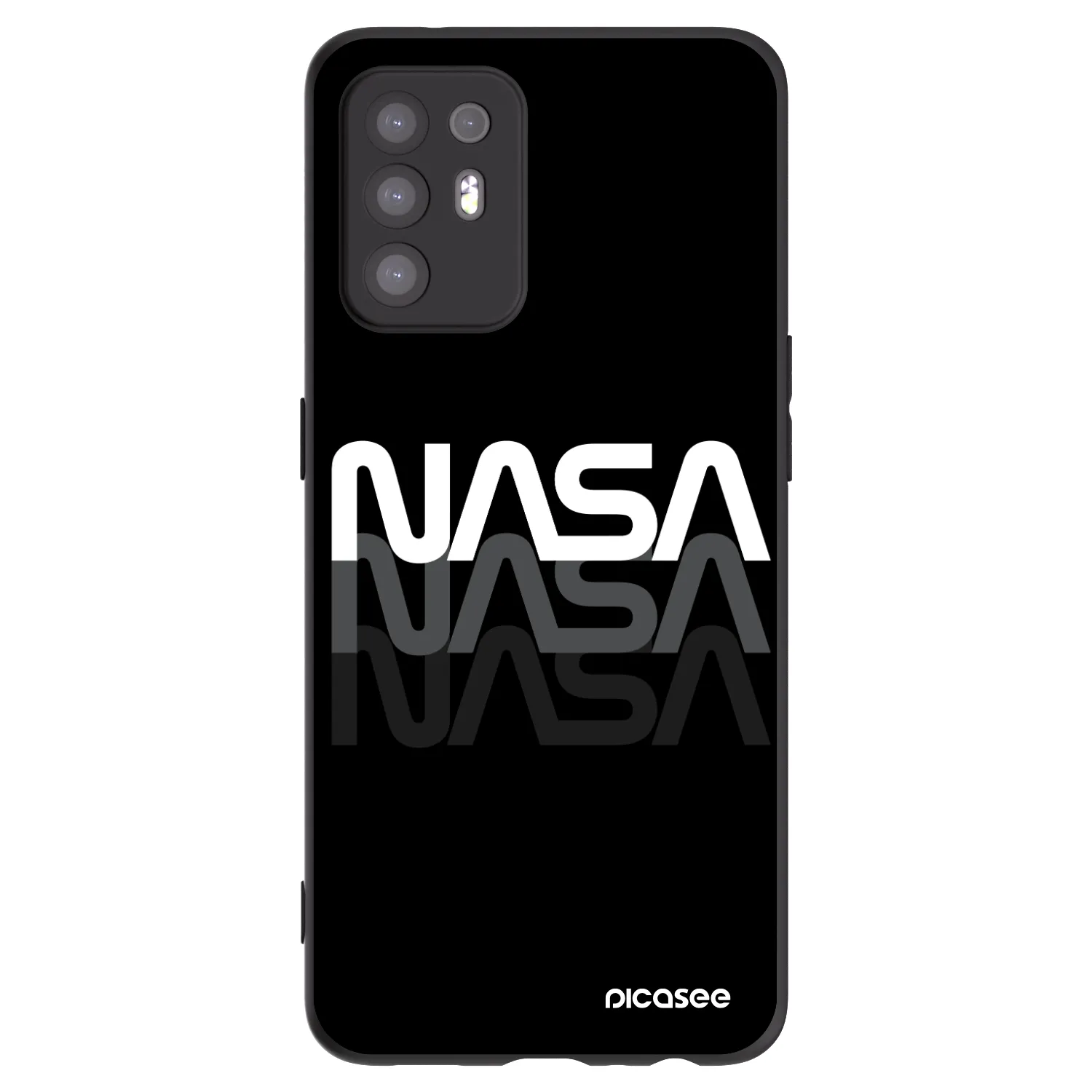 Picasee silikonový černý obal pro OPPO A94 5G - NASA Triple